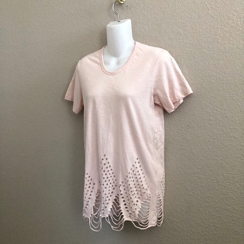 Pepin Anthropologie Short Sleeve Cut Out T-Shirt - Picture 3 of 7